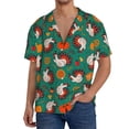 thumbnail image 1 of Balery Cartoon Turkey Camisa Casual de Manga Corta con Botones para Hombre, Texturizada, Estilo Cubano, para Playa, Verano-3X-Large, 1 of 5