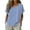 Blue#50, variant on Gingham Shirt Women Cute Summer Crew Neck Short Sleeve Plaid Shirts Checkered Tunic Tops Loose Fit Casual Blouses Red L