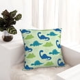 thumbnail image 6 of Yiaed Cute Dinosaur Blue Green Print Pillow Covers Super Soft Decorative Square Throw Pillow Covers Case Cushion Covers for Sofa Couch Bedroom Car Decor（No pillow core）-26"x26", 6 of 7