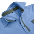 thumbnail image 7 of Men Cotton Polo Shirts Long Sleeve with Pocket Golf Shirts Shirts for Men Casual Work Athletic Collared T-Shirts Size 3XL Light Blue, 7 of 7