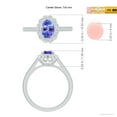 thumbnail image 5 of ANGARA Natural Vintage Style Tanzanite & Diamond Scalloped Halo Ring in 14K White Gold for Women (Size-7x5mm) | December Birthstone, Anniversary, Jewelry Gift for Women | Natural Tanzanite Ring, 5 of 9