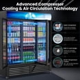 thumbnail image 5 of 56 Cu Ft Commercial Beverage Cooler - 3 Glass Door Display Fridge, High-Capacity for Restaurant, Bar, Shop, 5 of 8