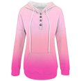 thumbnail image 5 of WEAIXIMIUNG Chandails en Molleton Courts pour Femmes Chandail à Capuchon Automne et Hiver Style de Rue Changeant Progressivement de Couleur Col à Boutons Poche Cordon de Serrage Chandail à Capuchon de Sport Décontracté (2), 5 of 5