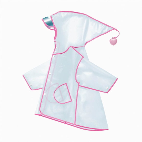 Ymyiu Kids Rain Coat Kids Rain Jacket Waterproof Raincoat Mesh Lined Coat with Removable Hood for Boys Girls Size 8-9 Years(Light Pink, 8-9 Years)