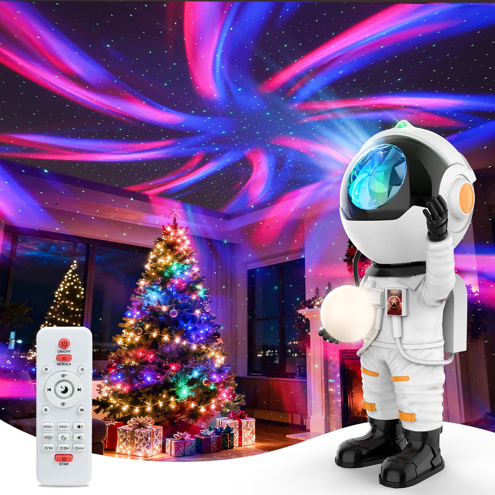 SUMKEA Star Projector - Nebulae Light & White Noise Machine