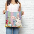 thumbnail image 2 of Easter Bunny Pillow Covers 24x24 Inch Decorative Throw Pillow Cover, Farmhouse Watercolor Eggs Tulip Wood Grain Sofa Pillowcases Accent Cushion Case Home Decor Bedroom Living Room, 2 of 6