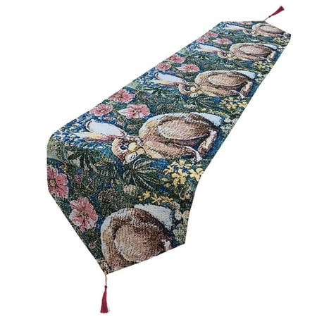 

nbuaila Easter Rabbit Egg Polyester Table Towel Kitchen Table Cover Dressing Table Scarf Farm Vintage Polyester Table Towel Decoration Family Party Holiday Banquet