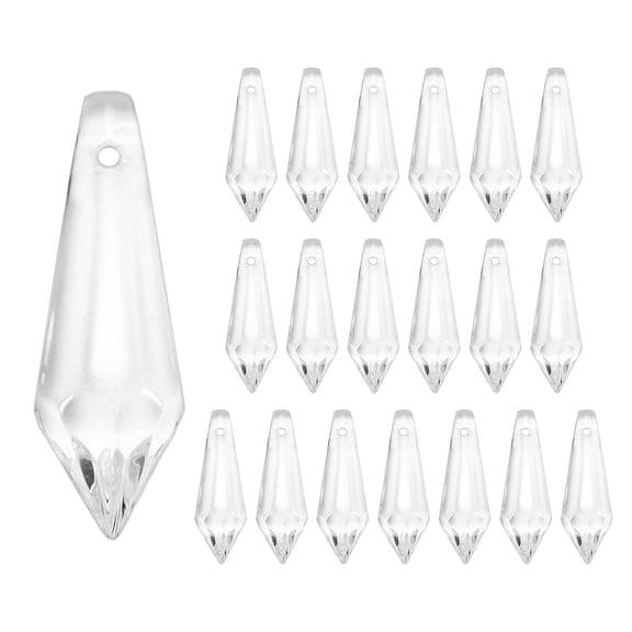20-Pack Crystal Icicle Prisms, 34mm/1.34 Inch Hanging Crystals Chandelier Prisms for Home/Windows/Garden/DIY[Clear]