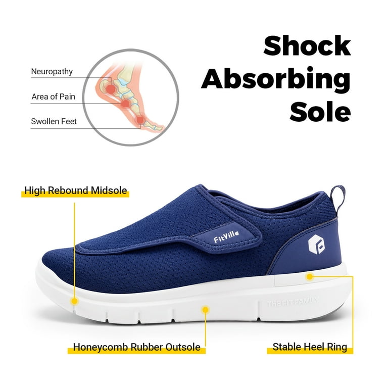 FitVille Diabetic Shoes for Men Extra Wide Walking Shoes for  display picture 2