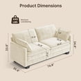 thumbnail image 2 of Aiho 75" L Loveseat Sofa, Comfy Corduroy Fluffy Couch with Deep Seat with Double Layer Cushions for Living Room, Apartment, Bedroom, Bedroom - Beige, 2 of 7