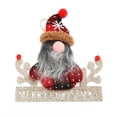 thumbnail image 5 of Mosey Christmas Tree Pendant Plush Hat White/Grey Whiskers Red Black Plain Clothing Hollow Out Standing Posture Window Dressing Scene Layout Hanging Faceless Gnome Santa Xmas Pendant Party Favor, 5 of 7