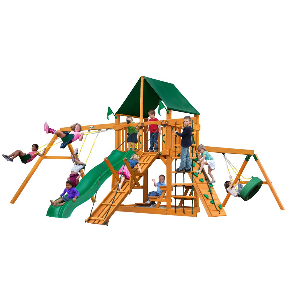 Gorilla Playsets Frontier Wooden Swing Set with Sunbrella® Canvas
