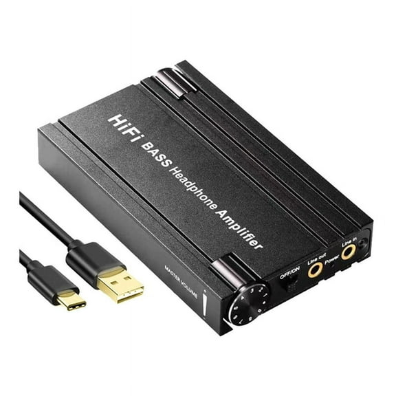 HiFi Headphone Amplifier 16-600Ω Earphone Amp Rechargeable 3.5mm AUX Input Output with Volume Control for Phones