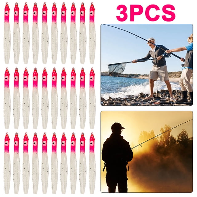 Señuelo Suave Con Faldas Calamar Cebo Artificial para Pesca (rojo Luminoso) 30 Uds.