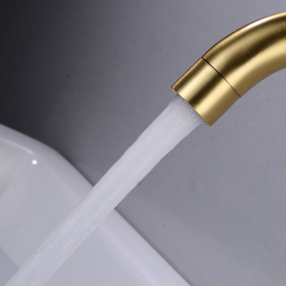 Bathroom Brass Faucet Sink Tub Wall Mounted 3-Hole Dual Handle Mixer Tap