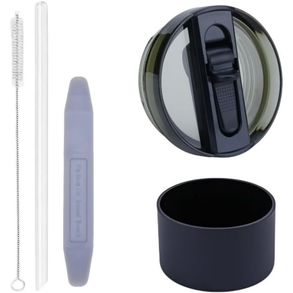 shiyou-40oz Tumbler Detachable Flip Straw Lid for Stanley Cup Accessory,Leak Proof Replacement Lids for 40oz Stanley Cup, No Spill Flip Reusable Compatible with Stanley Cups Cover(Black)