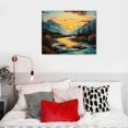 thumbnail image 5 of JRXY  Mountain Canvas Wall Art Colorful Forest Tree Prints Abstract Landscape Pictures Modern Artwork Home Decor Framed 20x16in, 5 of 6
