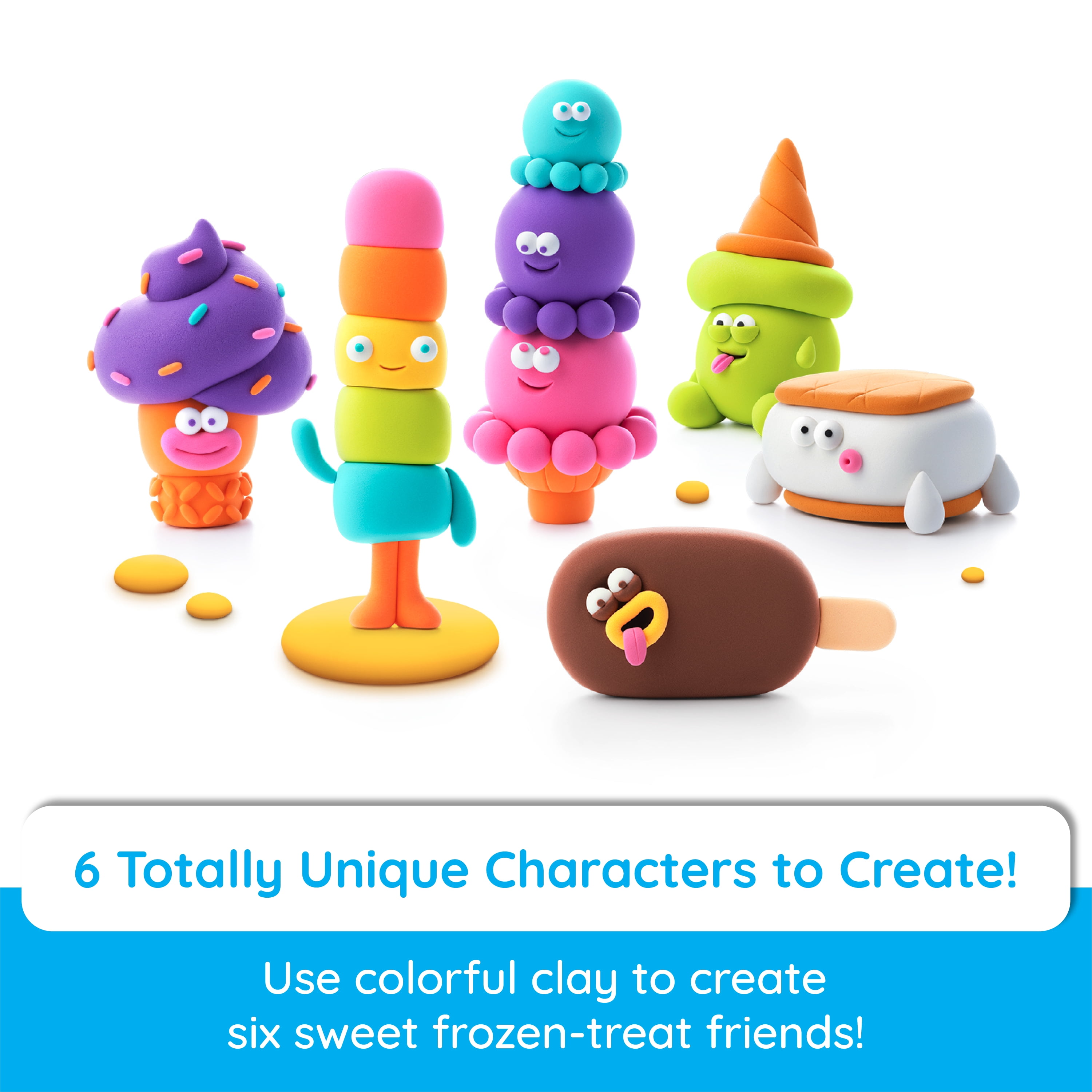 Hey Clay Nice Ice Cream, Air Dry Clay Kit with Interactive App for Kids & Tweens
