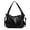 Black, variant on Women's Retro-Punk PU Hobo Bag,Slouchy Shoulder Bag with Multiple Zipper Pockets,Trendy Winter Purse for Travel Work Weekend