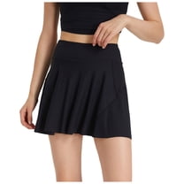 Ediodpoh Athletic Skirt Women High Waist 2 in 1 Running Tennis Skirt with Shorts for Yoga Fitness Badminton Women's Skirts Black L