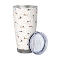 thumbnail image 2 of Fotbe Dachshund Dog Puppy Pattern 20 oz Tumbler Stainless Steel Vacuum Insulated Coffee Ice Cup Double Wall Travel Flask Leak-proof Coffee Cup-Straw Two-piece Set, 2 of 8