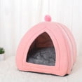 thumbnail image 3 of Methold Casa portátil para el hogar para mascotas, nido de descanso de invierno para interiores, tienda para dormir de felpa, Animal pequeño, Suministros para gatos Rosa 20x20x23cm, 3 of 6