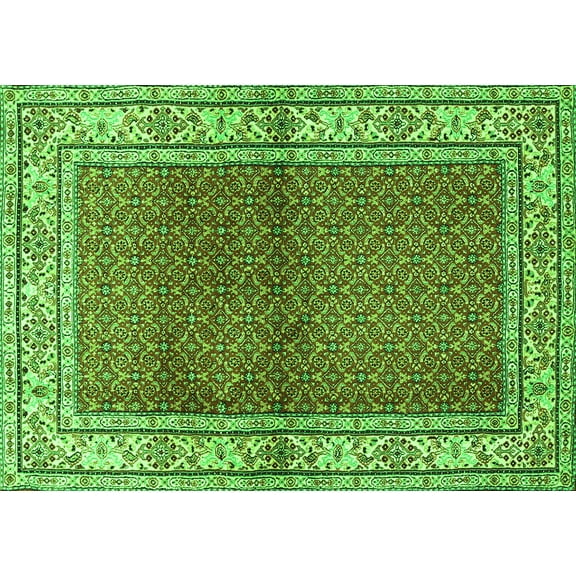 Ahgly Company Indoor Rectangle Persian Green Traditional Area Rugs, 5' x 7'