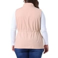 thumbnail image 4 of DARING DIVA Women's Plus Cargo Drawstring Waist Sleeveless Jacket 3X Pink, 4 of 6