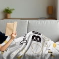 thumbnail image 3 of Saying Soft Flannel Fleece Throw Blanket, Funny Daddy to Bee Calligraphic Illustration Fathers Day, Cozy Plush for Indoor and Outdoor Use, 50" x 70", Grey Mustard, by Ambesonne, 3 of 5