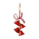 thumbnail image 2 of Adorno navideño con forma de campana y lazo | Adorno colgante de plástico rojo, dorado y plateado para árbol de Navidad | Accesorio para coche | Decoración navideña ligera de 20 cm | Idea de regalo, 2 of 6