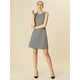 thumbnail image 4 of Vestido de Tweed Unique Bargains a cuadros sin mangas Blanco negro S, 4 of 6