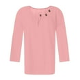 thumbnail image 5 of Mrasaso Up to 60% Off,Women Polyester Top,Women's Fashion 3/4 Sleeved Blouse T-shirt Casual Top,Easygoing and Chic for Casual DaysPink L, 5 of 9