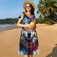 thumbnail image 4 of Balery Tie-Dye Wolf Head Vestidos sueltos de manga corta para mujer, vestidos de verano 2025, vestidos casuales de corte A con vuelo., 4 of 6