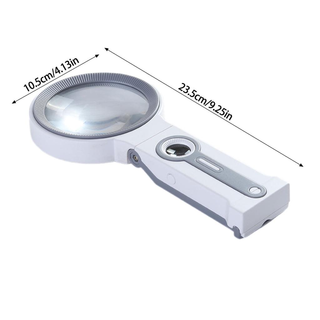 Geemin LED illuminates Magnifying Glass with Stand Lighted Foldable Reading Magnifier Senior Friendly LED Magnifying for senior
