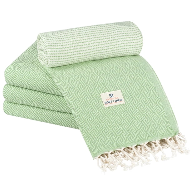 Toallas American Soft Linen 102x178 cm Paquete de 4 Peshtemal Turcas