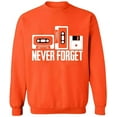 thumbnail image 2 of OXI Crewneck Sweatshirt - Never Forget, Basic Casual Sweatshirts for Men's and Women Fleece Sweatshirt Long Sleeve - Orange X-Large, 2 of 2