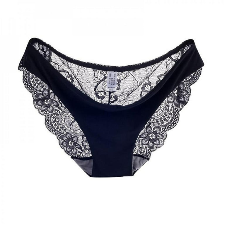 Women Underwear Brief lace Panties Seamless Cotton Panty Hollow Purple S