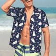 thumbnail image 3 of Fotbe Rabbit And Flower Hawaiian Shirt for Men Unisex Summer Beach Casual Short Sleeve Cotton Linen Button Down Shirts-X-Large, 3 of 5