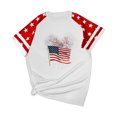 thumbnail image 5 of Cmfcve Women's Summer Graphic Tees Round Neck Plunge-cut Short Sleeves Gym Blouse Vintage Solid Color Independence Day Tunics, 5 of 5