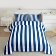 thumbnail image 2 of Feelyou Blue Abstract Teens Bedding Comforter Set, Modern Geometric Lines Twin Comforter Sets, Farmhouse Ticking Stripes Reversible Bedding Set, Luxury Bedroom Decor, 2pcs, 2 of 8