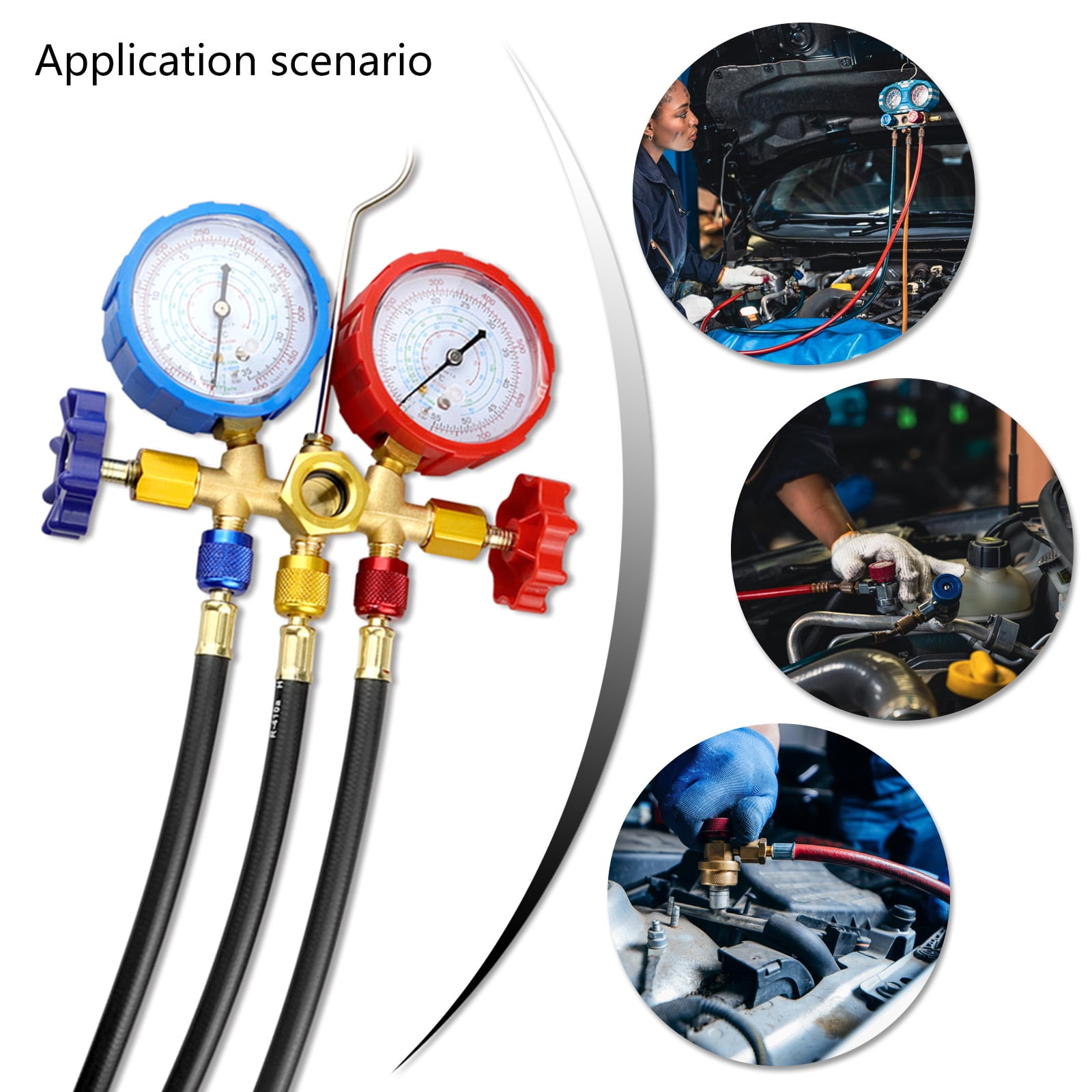 Refrigerants HVAC Manifolds Gauges Hose ,Charging Hoses with Valves for HVAC R22 R502 R1234YF
