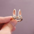thumbnail image 3 of Rings Rabbit Ears Rose Flower Painting Oil Open Ring Women's Jewelry Accessories for Elegant Style, 3 of 5