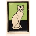 thumbnail image 2 of Julie de Graag 17x24 Black Ornate Framed Double Matted Museum Art Print Titled: Seated Cat (1917), 2 of 5