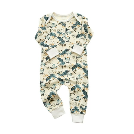 

Baby Boys Bodysuits Baby Boys Girls Sleepwear Romper Long Sleeve Graphic Print Bodysuit Romper Jumpsuit Pajamas