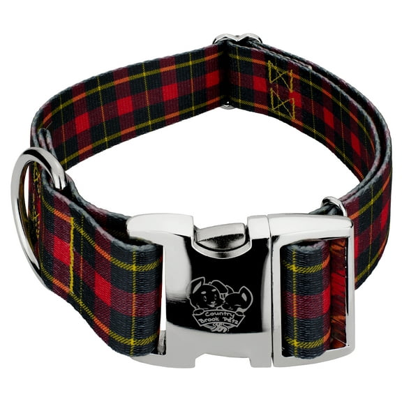Country Brook Petz® 1 1/2 inch Premium Buffalo Plaid Dog Collar, Large