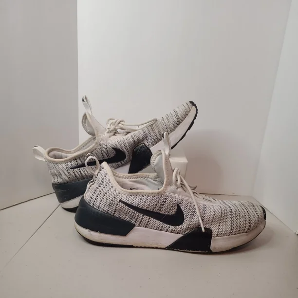Ni - ke Ni - ke Youth Ashin Modern Size 7Y A02129-102 Grey Black Knit Laced Running Shoes