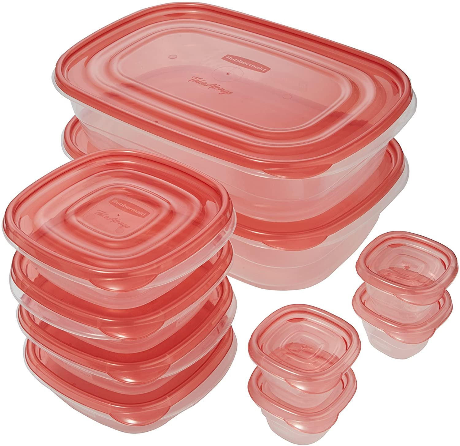  Rubbermaid TakeAlongs Sandwich Food Storage Containers, 2.9  Cup, Tint Chili, 4 Count : Home & Kitchen