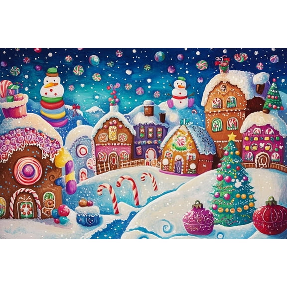 300 Piece Wood Puzzles for Adults Gingerbread Village Winter Wonderland Christmas Birthday Gifts for Adults Challenging Family Activity Great Gift Idea for Family Friends