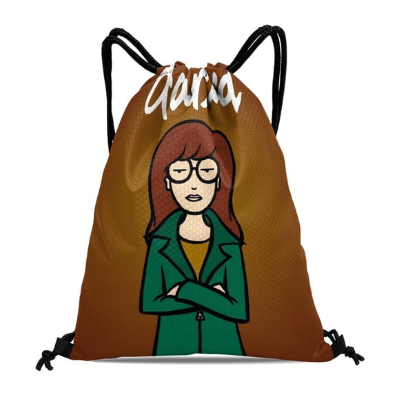 Daria-theme Drawstring Backpack Sports Gym Bag Water Resistant String Bag Cinch Bag，12"X16"（30X40cm）