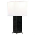 thumbnail image 2 of 25 Inch Table Lamp, Square White Shade, Modern Black Crocodile Pattern Base, 2 of 6